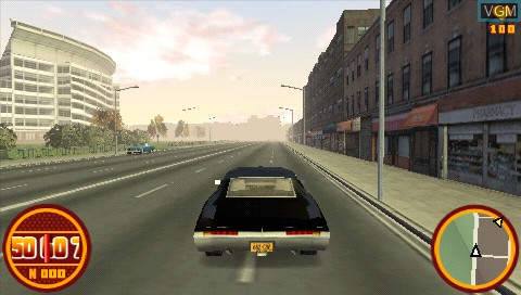 In-game screen of the game Driver '76 on Sony PSP
