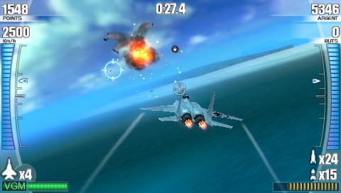 In-game screen of the game After Burner - Black Falcon on Sony PSP