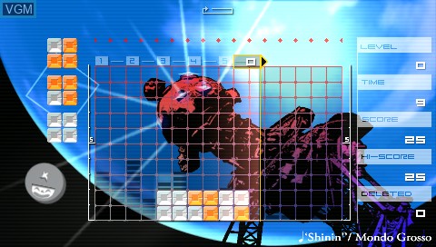 In-game screen of the game Lumines on Sony PSP