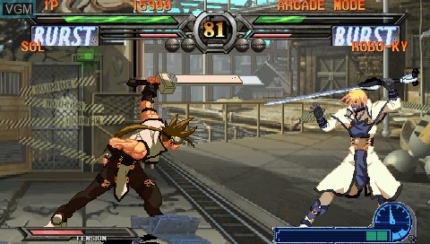 In-game screen of the game Guilty Gear XX #Reload on Sony PSP