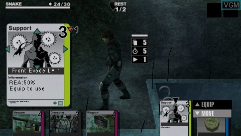 In-game screen of the game Metal Gear Acid on Sony PSP