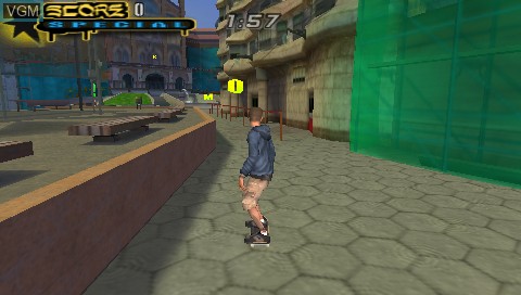 In-game screen of the game Tony Hawk's Underground 2 Remix on Sony PSP