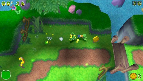 In-game screen of the game Frogger Helmet Chaos on Sony PSP