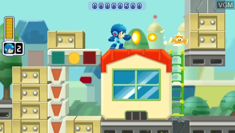 In-game screen of the game Mega Man Powered Up on Sony PSP