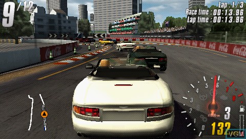 In-game screen of the game DTM Race Driver 2 on Sony PSP