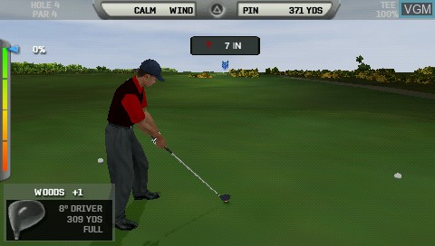 In-game screen of the game Tiger Woods PGA Tour 06 on Sony PSP