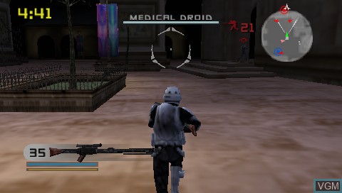 In-game screen of the game Star Wars - Battlefront II on Sony PSP