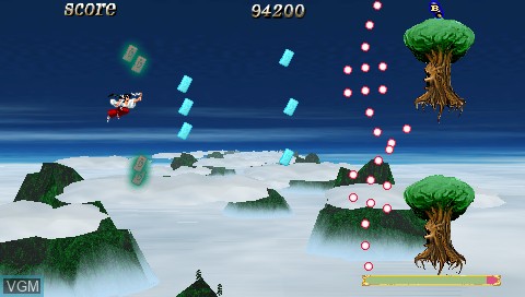 In-game screen of the game Sengoku Cannon - Sengoku Ace Episode III on Sony PSP