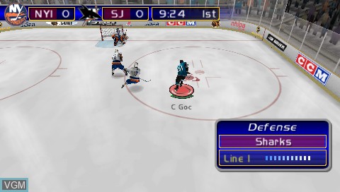In-game screen of the game Gretzky NHL on Sony PSP