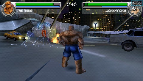 In-game screen of the game Marvel Nemesis - Rise of the Imperfects on Sony PSP