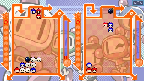In-game screen of the game Bomberman - Panic Bomber on Sony PSP