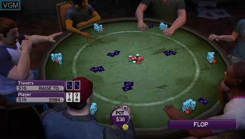 In-game screen of the game World Championship Poker 2 on Sony PSP