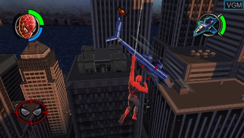 In-game screen of the game Spider-Man 2 on Sony PSP