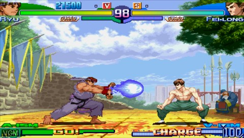 In-game screen of the game Street Fighter Alpha 3 MAX on Sony PSP