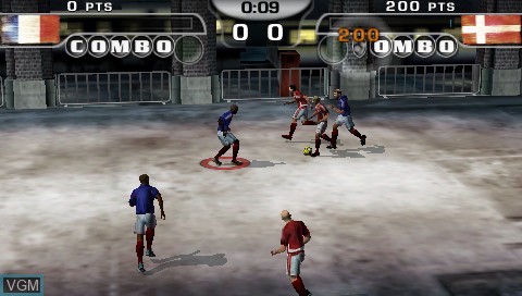 In-game screen of the game FIFA Street 2 on Sony PSP