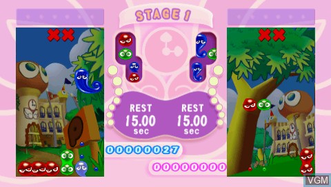 In-game screen of the game Puyo Pop Fever on Sony PSP