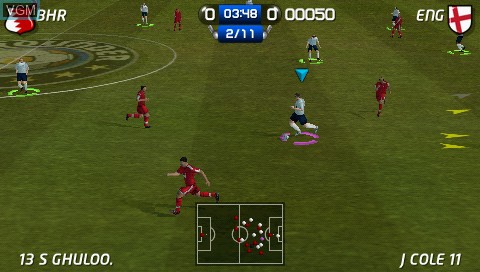 In-game screen of the game World Tour Soccer 2 on Sony PSP