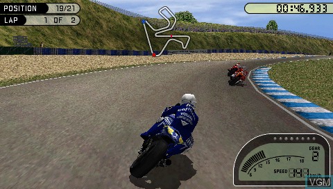 In-game screen of the game MotoGP on Sony PSP