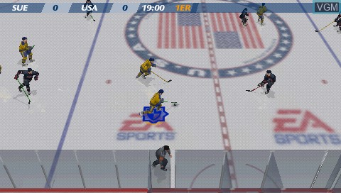 In-game screen of the game NHL 07 on Sony PSP