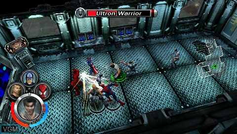 In-game screen of the game Marvel - Ultimate Alliance on Sony PSP
