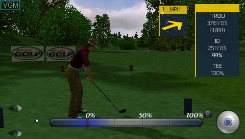 In-game screen of the game ProStroke Golf - World Tour 2007 on Sony PSP