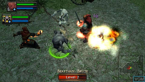 In-game screen of the game Dungeon Siege - Throne of Agony on Sony PSP