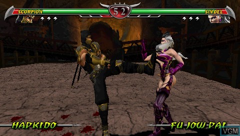 In-game screen of the game Mortal Kombat - Unchained on Sony PSP
