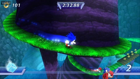 In-game screen of the game Sonic Rivals on Sony PSP