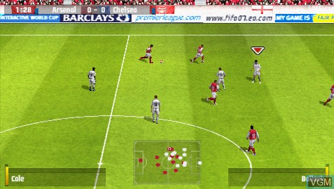 In-game screen of the game FIFA 07 on Sony PSP