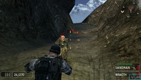 In-game screen of the game SOCOM - U.S. Navy SEALs Fireteam Bravo 2 on Sony PSP
