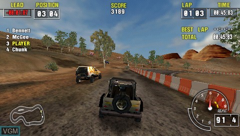 In-game screen of the game ATV Offroad Fury Pro on Sony PSP