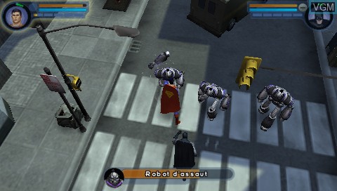 In-game screen of the game Justice League Heroes on Sony PSP