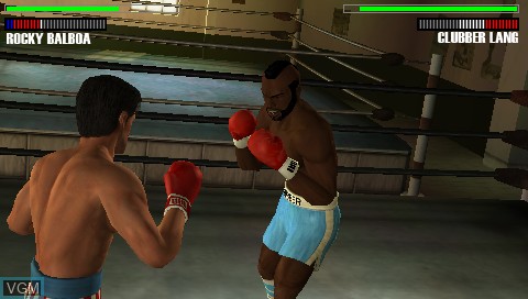 In-game screen of the game Rocky Balboa on Sony PSP