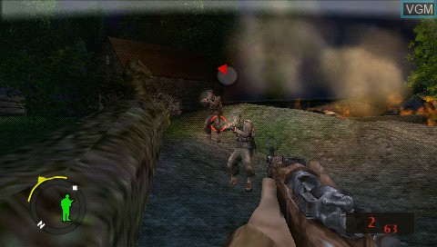 In-game screen of the game Brothers in Arms - D-Day on Sony PSP