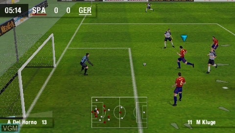 In-game screen of the game World Tour Soccer on Sony PSP