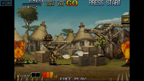 In-game screen of the game Metal Slug Anthology on Sony PSP