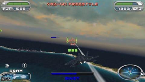 In-game screen of the game Heatseeker on Sony PSP