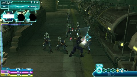 In-game screen of the game Crisis Core - Final Fantasy VII on Sony PSP