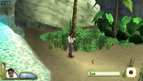 In-game screen of the game Sims 2, The - Castaway on Sony PSP