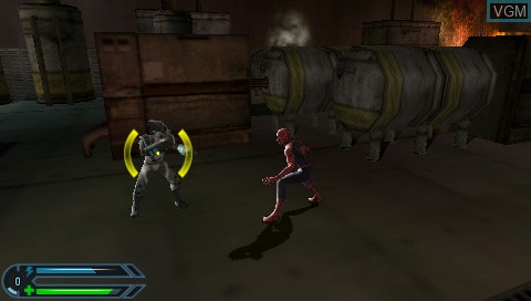 In-game screen of the game Spider-Man 3 on Sony PSP