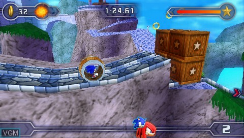 In-game screen of the game Sonic Rivals 2 on Sony PSP