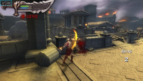 In-game screen of the game God of War - Chains of Olympus on Sony PSP