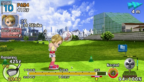 In-game screen of the game Minna no Golf Portable 2 on Sony PSP