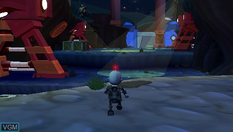 In-game screen of the game Secret Agent Clank on Sony PSP