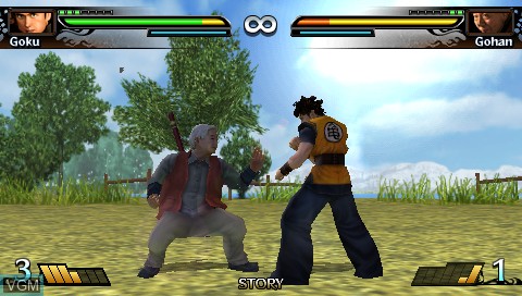 In-game screen of the game Dragon Ball - Evolution on Sony PSP
