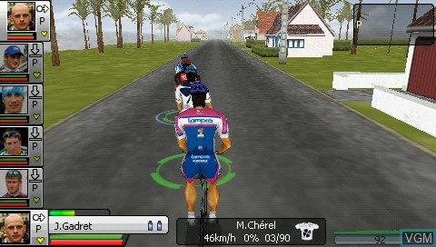 In-game screen of the game Pro Cycling Season 2009 - Le Tour de France on Sony PSP