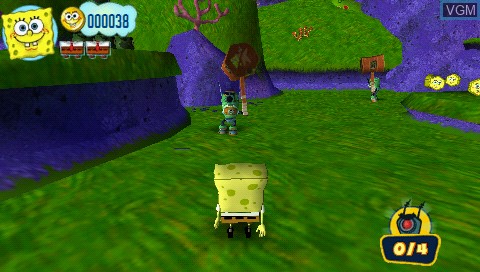 In-game screen of the game SpongeBob's Truth or Square on Sony PSP