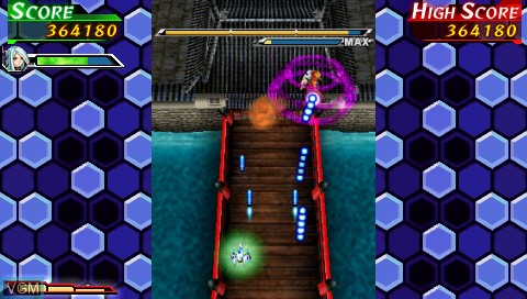 In-game screen of the game NeoGeo Heroes - Ultimate Shooting on Sony PSP