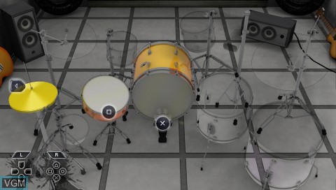 In-game screen of the game Drums Challenge on Sony PSP