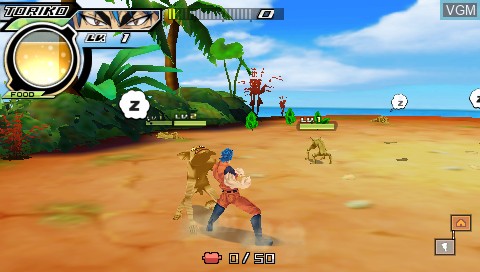 In-game screen of the game Toriko - Gourmet Survival! on Sony PSP